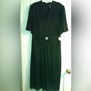Vintage McKARRON Black Dress with Bling Bow--NWT, Size 20